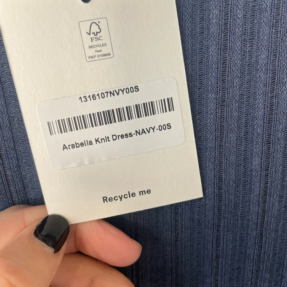 NWT Reformation Arabella Knit Dress in Navy Small - Picture 8 of 9